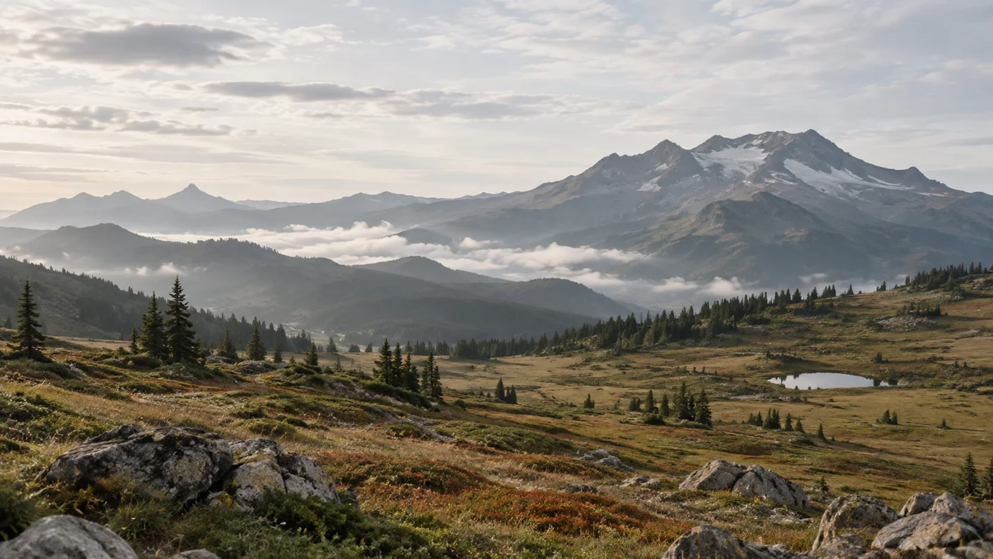 Illustrated upland landscape